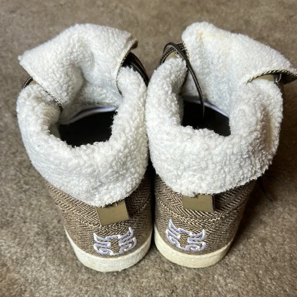 IPath Pro Tweed Skate Hi-Top: Men's Brown Herringbone Shoes - Picture 3 of 6